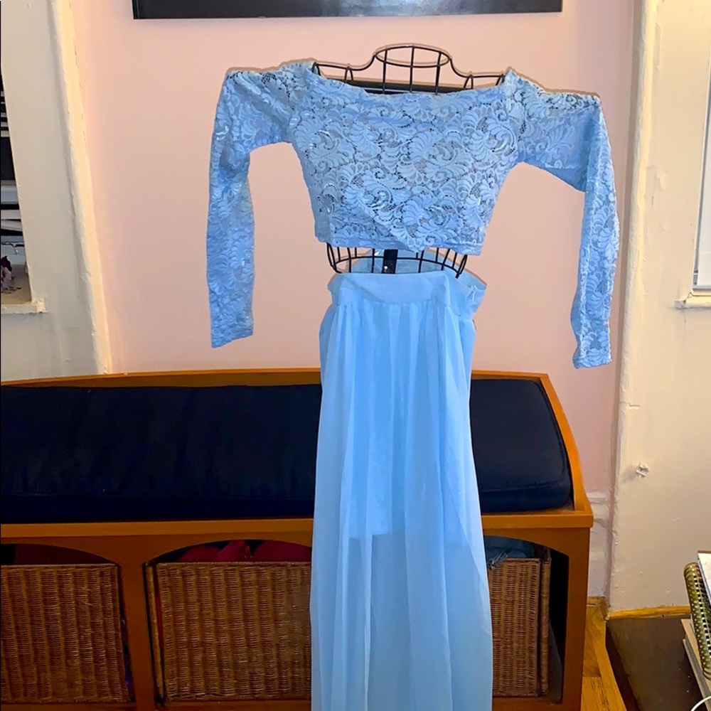 Two piece crop top and maxi skirt